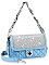 Scarf Accented Sparkling Top Flap Shoulder Bag