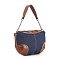 Contrast Trim Denim Shoulder Bag