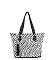 Zebra Striped Rhinestone Tote Handbag