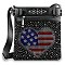 Rhinestone Americana Heart Flag Crossbody Sling