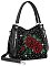 Front Pocket Rhinestone Rose Handbag