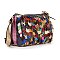 Genuine Leather Colorful Petal Shoulder Bag