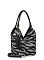 Zebra Rhinestone Pattern Shoulder Bag