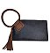 Fashion Cuff Handle Tassel Wristlet Clutch