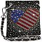 Americana Flag Design Petite Crossbody Sling