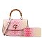 2 in 1 Large Crocodile Bamboo Handle Tie-dyed Satchel Wallet Set