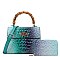 2 in 1 Crocodile Tie-dyed Satchel + Wallet