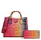 2 in 1 Crocodile Bamboo Handle Tie-dyed Satchel & Wallet