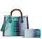 2 in 1 Crocodile Bamboo Handle Tie-dyed Satchel & Wallet