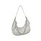 Chevron Pleated Chain Link Shoulder Bag Hobo