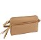 Genuine Leather Organizer Clutch Crossbody Bag