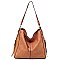 Dual Side Zippered Shoulder / Hobo Bag