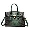 Crocodile Chic Padlock Satchel