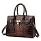 Crocodile Chic Padlock Satchel