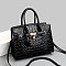 Crocodile Chic Padlock Satchel