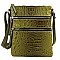 Croc Alligator Multi Zip Pocket Crossbody Bag