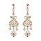 Classy Chandelier Flower Drop Rhinestone Earrings SLE1628