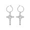 CLASSIC RELIGIOUS RHINESTONE CROSS HEART DANGLE HOOP EARRINGS