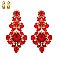 4.5" inch long Crystal CLIP-ON Statement Earrings