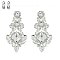 4.5" inch long Crystal CLIP-ON Statement Earrings