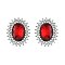 FASHIONABLE SUNBURST GLASS STONE STUD EARRING SLEQ636