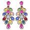 4.5" inch long Filigree Austrian Crystal CLIP-ON Statement Earrings