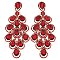 4.5" inch long Filigree Austrian Crystal CLIP-ON Statement Earrings