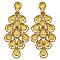 4.5" inch long Filigree Austrian Crystal CLIP-ON Statement Earrings