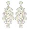 4.5" inch long Filigree Austrian Crystal CLIP-ON Statement Earrings