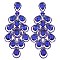 4.5" inch long Filigree Austrian Crystal CLIP-ON Statement Earrings