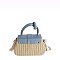 Flower Buckle Flap Straw Satchel