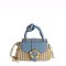 Flower Buckle Flap Straw Satchel