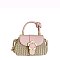 Flower Buckle Flap Straw Satchel