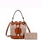 2n1 Oval Design Drawstring Satchel Wallet Set