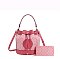 2n1 Oval Design Drawstring Satchel Wallet Set