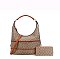 2in1 Oval Print Shoulder Bag Wallet Set