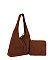 Faux Suede 2-in-1 Shoulder Bag