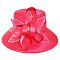 LARGE Satin Hat Embellished with Crystals and Floral Ribbon