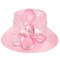 LARGE Satin Hat Embellished with Crystals and Floral Ribbon