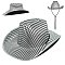 FASHIONABLE NET PRINT COWBOY HAT WITH STAMPEDE STRING