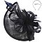 LARGE Loopy Sinamay Fascinator With Feather
