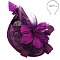 LARGE Loopy Sinamay Fascinator With Feather