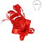 SINAMAY CAP Fascinator - LOOPY Ribbon and FEATHER Accented