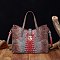 Tie-dyed 3in1 Crocodile Skin Large Push Lock Satchel Bag