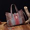 Tie-dyed 3in1 Crocodile Skin Large Push Lock Satchel Bag