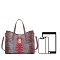 Tie-dyed 3in1 Crocodile Skin Large Push Lock Satchel Bag