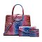 Tie-dyed 3in1 Crocodile Skin Large Satchel Bag