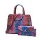 Tie-dyed 3in1 Crocodile Skin Large Satchel Bag