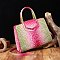 Tie-dyed 3in1 Crocodile Skin Large Satchel Bag