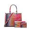 Tie-dyed 3in1 Crocodile Skin Large Tote Bag